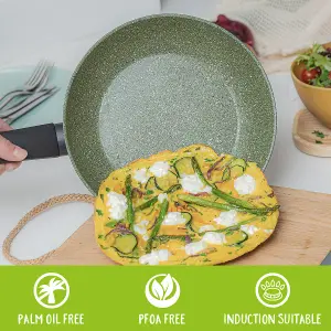 Prestige Eco Green Round Aluminium Induction Suitable Plant Based Non-Stick Frying Pan 28cm