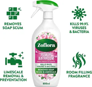 Zoflora Power Bathroom Spray Sweet Freesia & Jasmine 800ml