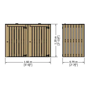 Shire Brown Bin storage 1200mm 1660mm