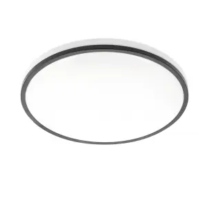 CGC Tula Black Trim LED Surface Mount Ceiling Light Bulkhead IP44 White Opal 4000k