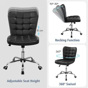 Yaheetech Modern Desk Chair with Adjustable Seat Height - Black