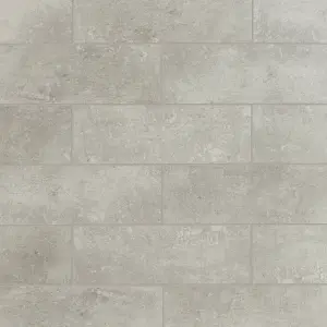 Metal ID Light grey Smooth Matt Concrete effect Porcelain 5x5 Mosaic tile, (L)305mm (W)305mm