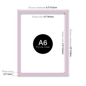 A6 Lilac Picture Frame Fits A6 (10.5 x 14.8cm - 4.1 x 5.8in) Poster, Photo, Artwork, or Print.