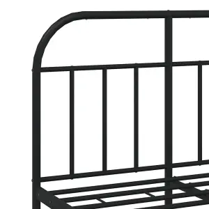 Berkfield Metal Bed Frame with Headboard and Footboard Black 120x200 cm