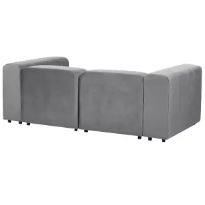 2 Seater Modular Velvet Sofa Grey FALSTERBO