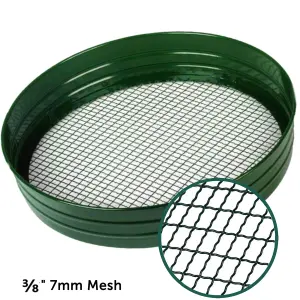 Metal Garden Mesh Riddle Sieve - Heavy Duty Sifter for Soil and Potting - 7mm 3/8 Inch Mesh