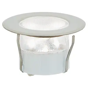 GoodHome Hardin Stainless steel Mains-powered Neutral white LED Round Deck light