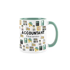 Accountant Mug - Humourous Trades Funny Novelty Gift - Tea/Coffee Hot Drinks Turquoise Ceramic Cup Present for Accountants