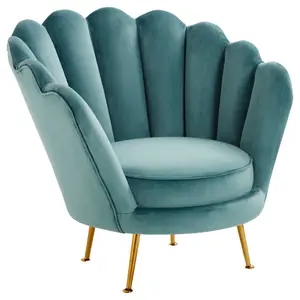 Interiors by Premier Ovala Blue Scalloped Chair