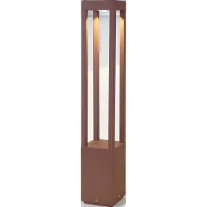 Luminosa Agra LED Outdoor Bollard Light Rust Brown IP54