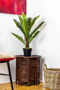 Tradala 2ft Lush Artificial Tree Plant Palm 60cm / 2ft Tall with Real Wood Trunk - For Home Living Room Indoors