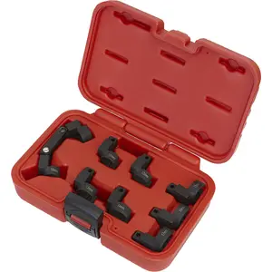 9 Piece Injector Pipe Socket Set - Flexible 3/8" Sq Drive - Crows Foot Injector