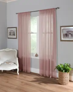 Home Curtains Voile Slot Top Panels 59w x 81d" (149x206cm) Blush Pink (PAIR)