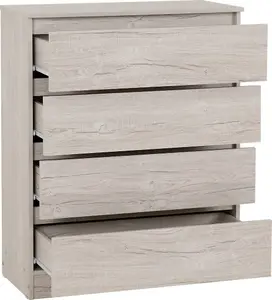 Malvern 4 Drawer Chest in Beige Urban Snow Finish Recessed Handles