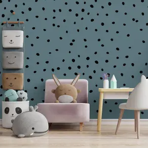 Walplus Dalmatian Polka Dots Classic Black X 5 Kids Sticker PVC