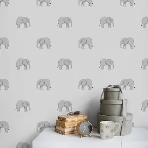 Sophie Allport Grey Wildlife Pearl effect Embossed Wallpaper