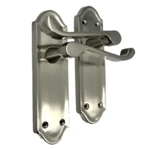 Ashford Door Handle Internal Latch Scroll Lever - Satin Latch & Hinge Pack