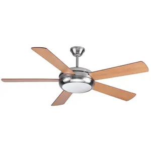 Luminosa Randy 5 Blade Ceiling Fan with Light 132cm Nickel