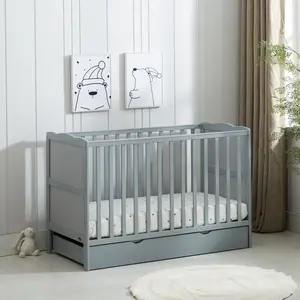 Draper Cot Bed with Mattress Grey