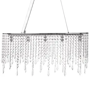 5 Lights Metal Chandelier Silver CALVELLE