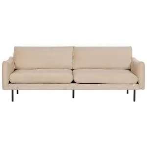 Velvet Living Room Set with Ottoman Beige VINTERBRO