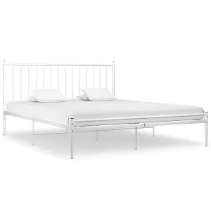 Berkfield Bed Frame White Metal 200x200 cm