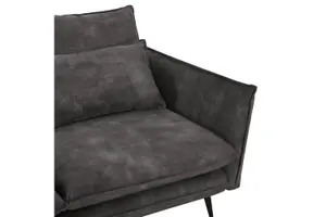 Waterloo 3 Seater Velvet Sofa, Steel Grey Velvet