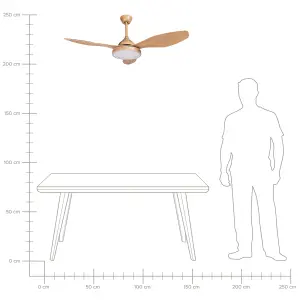 Ceiling Fan with Light Brown MUDDY