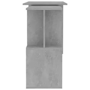 Berkfield Corner Desk Concrete Grey 200x50x76 cm Engineered Wood