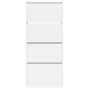 Shoe Cabinet with 4 Flip-Drawers White 80x34x187.5 cm