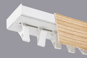 Single Curtain Ceiling Rail Track PCV 120 cm (L) CLIPS + PINE COVER