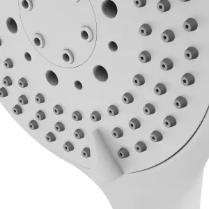 GoodHome Cavally White 3-spray pattern Shower head, 255.5mm