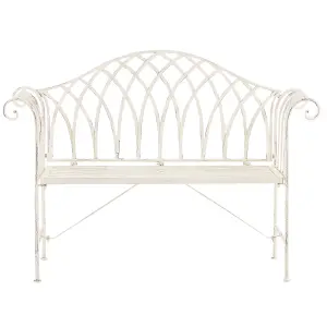 Garden Bench MILAZZO Metal White