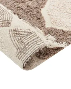 Cotton Area Rug 160 x 230 cm Brown and Beige SINOP