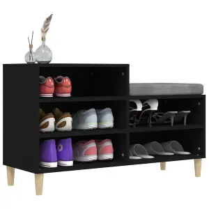 Berkfield Shoe Cabinet Black 102x36x60 cm Engineered Wood