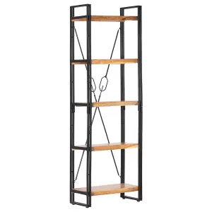 Berkfield 5-Tier Bookcase 60x30x180 cm Solid Acacia Wood