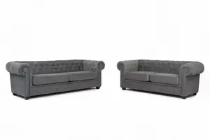 Furniture Stop - Regal 3+2 Sofa Set In Chesterfield Design