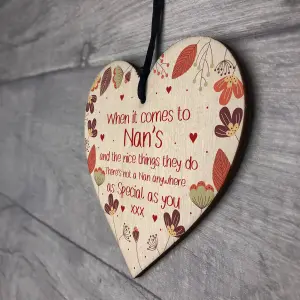 Gift For Nan Wooden Heart Birthday Christmas Gift For Nan Grandparent Gift