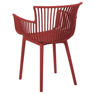 Set of 4 Garden Chairs PESARO Red