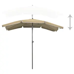 Berkfield Garden Parasol with Pole 200x130 cm Taupe