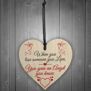 Red Ocean Lose Someone Angel Memorial Bereavement Grave Hanging Plaque Family Gift Sign