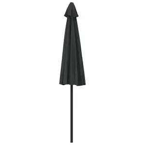 Berkfield Balcony Parasol with Aluminium Pole Black 270x135x245 cm Half