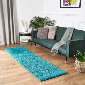 Teal Blue Thick Shaggy Rug - California