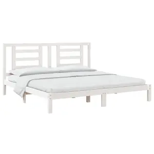 Berkfield Bed Frame White Solid Wood Pine 200x200 cm