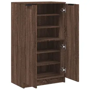 Shoe Cabinet Brown Oak 59x35x100 cm Engineered Wood