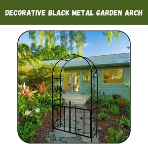 Heavy Duty Garden Arbour Steel Frame Garden Arch - Large, Strong Weather Resistant Metal