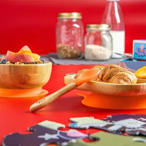 Tiny Dining - Children's Bamboo Silicone Tip Spoon - Orange