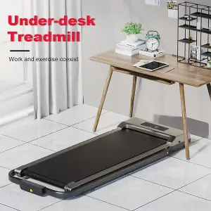 2 in 1 Folding Treadmill, Under Desk Electric Treadmill, Walking and Jogging for Home&Office(Grey)