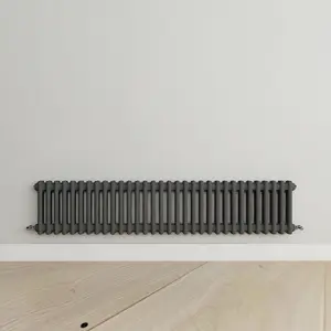 Horizontal Anthracite Double Column Radiator (H) 300mm x (W) 1460mm, 3352 BTU.