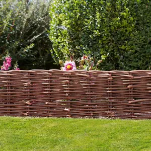 Woven Willow Borders Natural Garden Edging for Lawns, Flowerbeds & Pathways (x2)